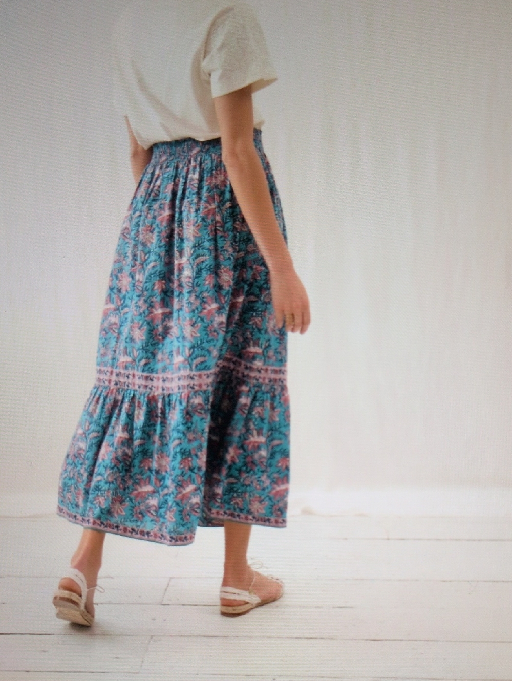Louise Misha Jansiane Teal Garden of Eden Maxi Skirt - Picture 3 of 10